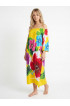 Hand Painted Rayon Off Shoulder Dress